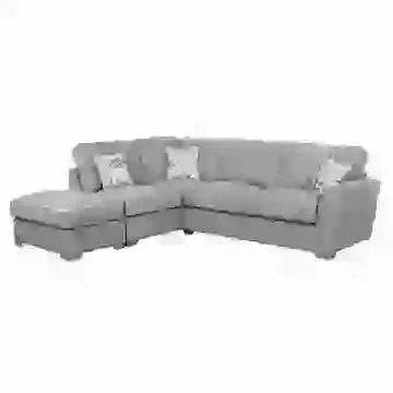 Stylish Fabric Left Hand Facing Corner Sofa with Stool